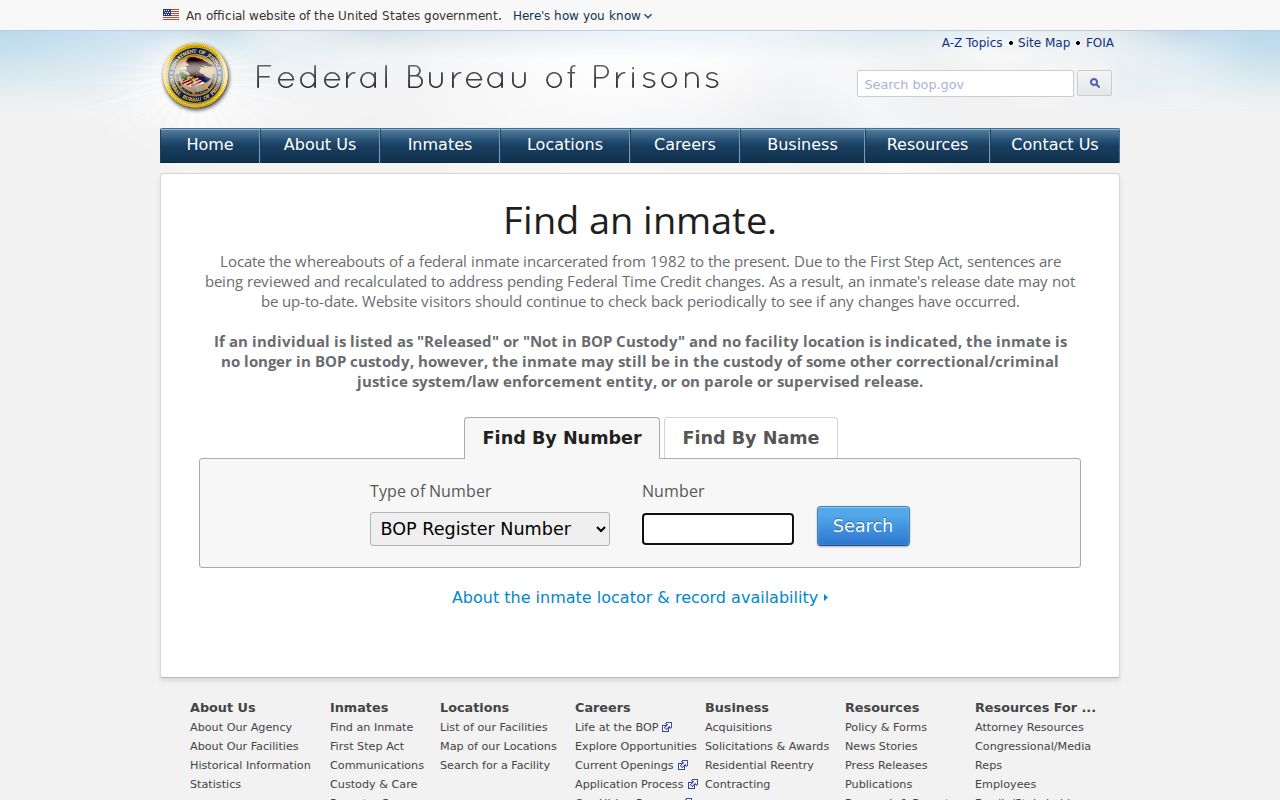Federal custody locator for a Fentress County arrest search