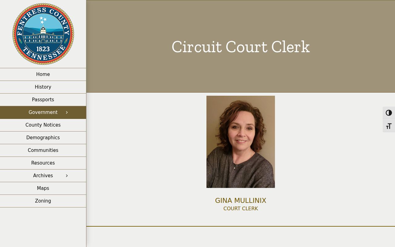 Fentress County court case lookup at the Circuit Court Clerk